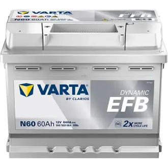 Акумулятор VARTA 12В 60Агод./640А (EN) Dynamic EFB START&STOP EFB (R+ стандартні клеми) 242x175x190 B13 - монтажний фланець 10.5мм (пусковий/efb) varta 560500064K262