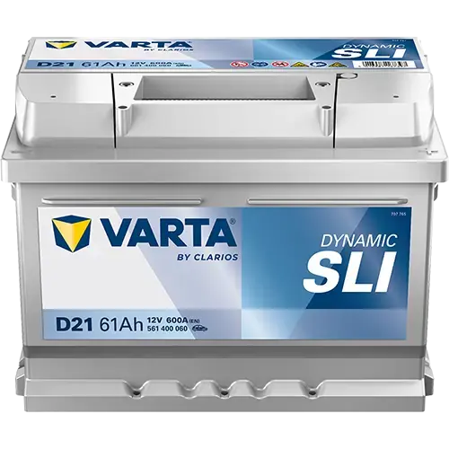 Акумулятор VARTA 12В 61Агод./600А (EN) Dynamic SLI (R+ стандартні клеми) 242x175x175 B13 - монтажний фланець 10.5мм (пусковий) varta 561400060K262