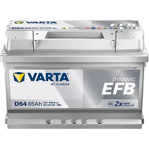 Акумулятор VARTA 12В 65Агод./650А (EN) Dynamic EFB START&STOP EFB (R+ стандартні клеми) 278x175x175 B13 - монтажний фланець 10.5мм (пусковий/efb) varta 565500065K262
