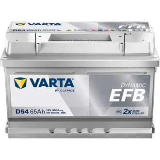 Акумулятор VARTA 12В 65Агод./650А (EN) Dynamic EFB START&STOP EFB (R+ стандартні клеми) 278x175x175 B13 - монтажний фланець 10.5мм (пусковий/efb) varta 565500065K262