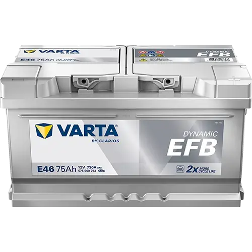 Акумулятор VARTA 12В 75Агод./730А (EN) Dynamic EFB START&STOP EFB (R+ стандартні клеми) 315x175x175 B13 - монтажний фланець 10.5мм (пусковий/efb) varta 575500073K262