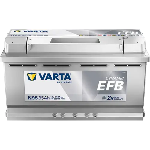 Акумулятор VARTA 12В 95Агод./850А (EN) Dynamic EFB START&STOP EFB (R+ стандартні клеми) 353x175x190 B13 - монтажний фланець 10.5мм (efb) varta 595500085K262