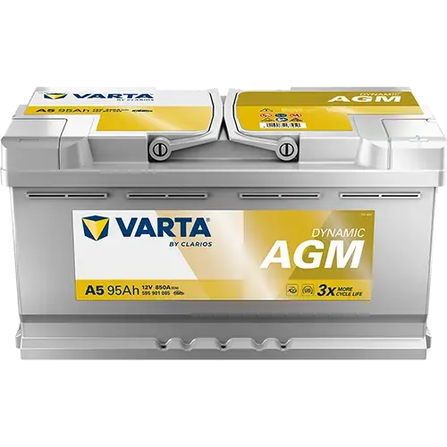Акумулятор VARTA 12В 95Агод./850А (EN) Dynamic AGM START&STOP AGM (R+ стандартні клеми) 353x175x190 B13 - монтажний фланець 10.5мм (пусковий/agm) varta 595901085K262