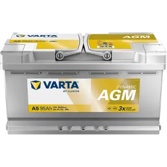 Акумулятор VARTA 12В 95Агод./850А (EN) Dynamic AGM START&STOP AGM (R+ стандартні клеми) 353x175x190 B13 - монтажний фланець 10.5мм (пусковий/agm) varta 595901085K262
