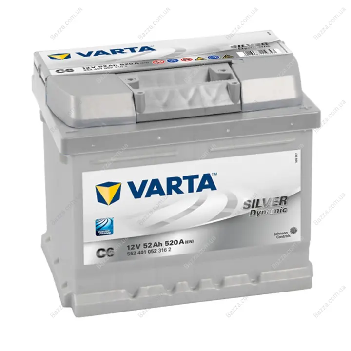 АКБ Silver Dynamic 52Ah/520A (-/+) 207x175x175 B13 Varta 552401052 (фото 1)