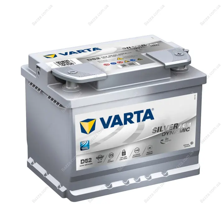 Аккумулятор 60Ah-12v VARTA Silver Dynamic AGM (D52) (242х175х190),R,EN680 Varta 560901068 (фото 1)