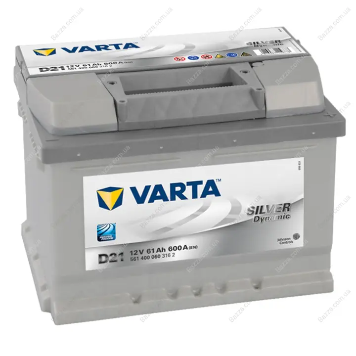Аккумулятор 61Ah-12v VARTA SD(D21) (242x175x175),R,EN600 Varta 561400060 (фото 1)