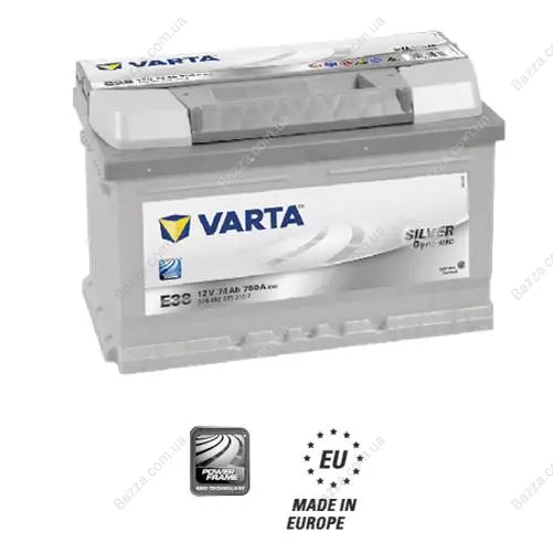 Аккумулятор 74Ah-12v VARTA SD(E38) (278x175x175),R,EN750 Varta 574402075 (фото 1)