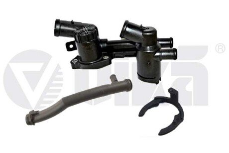 Корпус термостата подвійний; 80℃; 89℃ зпатрубком vika 11211888101 на Фольксваген Кадди 3