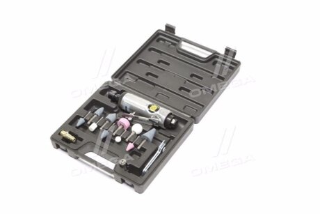 Шліфмашина пневматична пряма, 1/4", в наборі 10 шт. Патрон 3, 6 мм vorel 81109