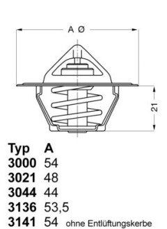 Термостат Audi Ford Seat VW wahler ""302188"