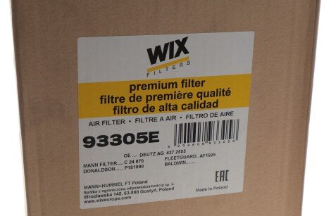 Фільтр повітря wixfiltron 93305E
