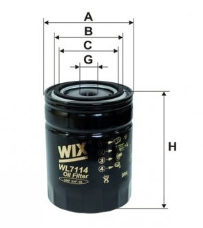 Масляний фільтр wixfiltron WL7114