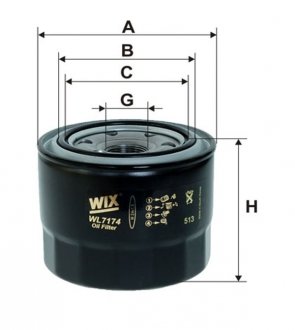 Масляний фільтр wixfiltron WL7174
