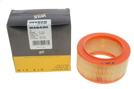 Воздушный фильтр wixfiltron WA6430