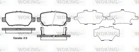 Задні тормозні (гальмівні) колодки WOKING P10683.02