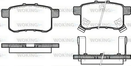 Задние тормозные колодки WOKING P1232302 Хонда Аккорд 8