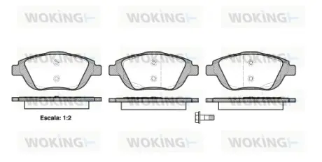 Передние тормозные колодки WOKING P1292300 Ситроен С3 пикассо