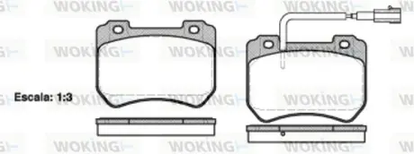 Передні тормозні (гальмівні) колодки WOKING P15443.01