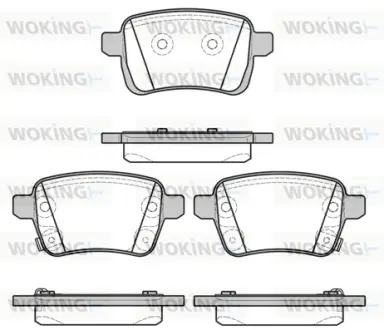 Задні тормозні (гальмівні) колодки WOKING P1550322