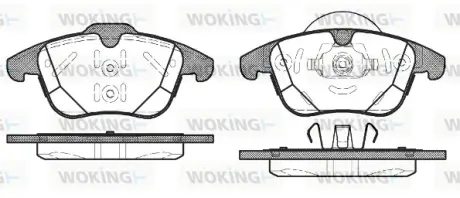 Передние тормозные колодки WOKING P1582300 Рендж (ленд) ровер Эвок