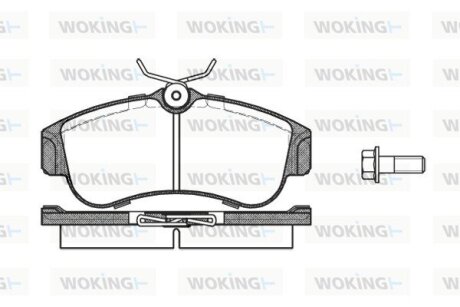 Передні тормозні (гальмівні) колодки woking P220300 на Ниссан Примера р10