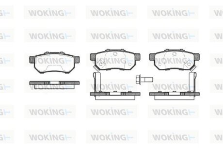 Задні тормозні (гальмівні) колодки woking P333352 на Хонда Цивик 6