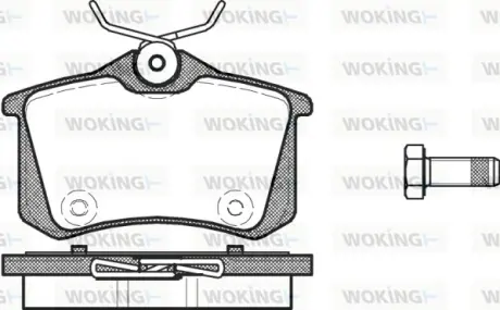 Задні тормозні (гальмівні) колодки WOKING P3633.14