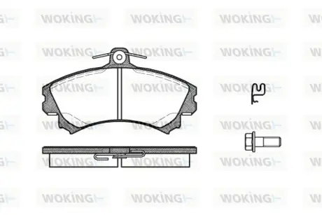 Передні тормозні (гальмівні) колодки WOKING P490321 Митсубиси Colt