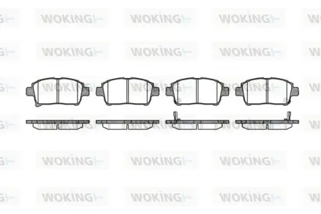 Передні тормозні (гальмівні) колодки WOKING P871302 Тойота Королла е110
