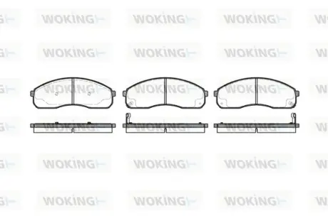 Передние тормозные колодки WOKING P921312 Киа Карнивал