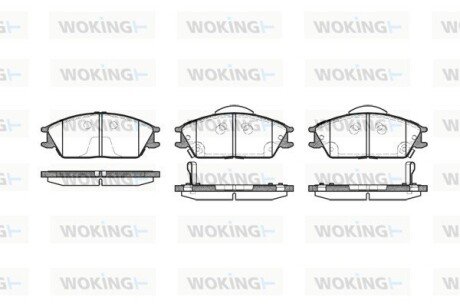 Гальмівні колодки зад. SONATA/ACCORD/ACCENT/GETZ (AKEBONO) woking P3243.22 на Hyundai Гетц