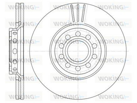 Гальмівний диск перед. A4/A6/Passat/Superb (99-13) woking D6596.10 на Ауди А4 б7