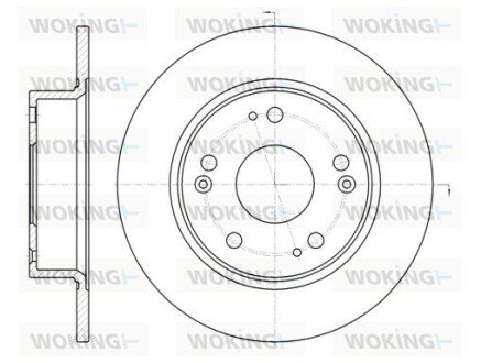 Гальмівний диск зад. Honda Accord 04-08 (260x10) woking D6984.00 на Хонда Прелюд