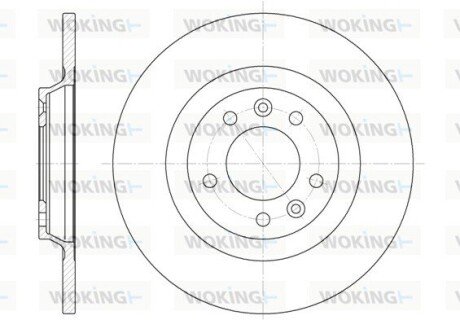 Гальмівний диск (задній) CITROËN C5/PEUGEOT 407/508/607/RCZ 1.6-3.0 04- woking D6690.00 на Пежо 407