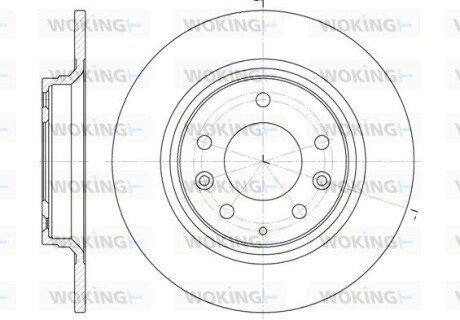 Гальмівний диск задній Mazda 6 02- (280x10) woking D6881.00 на Мазда Бт 50