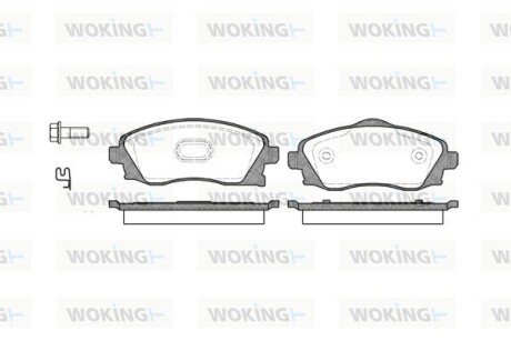 Передні тормозні (гальмівні) колодки woking P6743.02 на Опель Мерива а