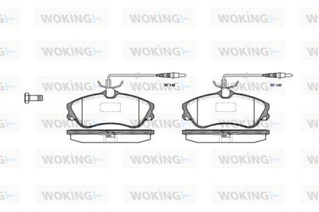 Колодки гальмівні woking P7343.04 на Пежо 306