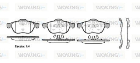 Передние тормозные колодки woking P9433.20 на Рено Сценик 2