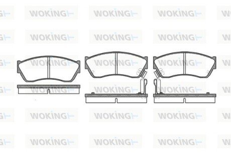 Передние тормозные колодки woking P0473.22 на Ниссан Sunny n13