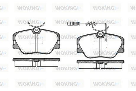 Передні тормозні (гальмівні) колодки woking P0893.02 на Мерседес 190е