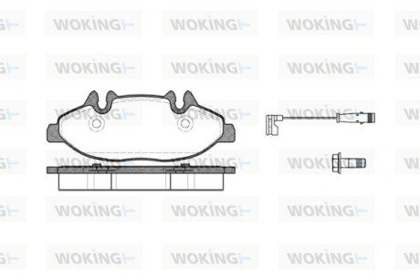 Передні тормозні (гальмівні) колодки woking P10093.02 на Мерседес Вито 639