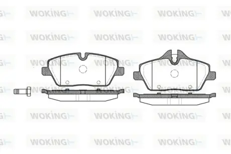 Передні тормозні (гальмівні) колодки WOKING P1031300 Бмв 1 серии