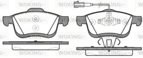 Передні тормозні (гальмівні) колодки woking P10833.22 на Фиат Добло