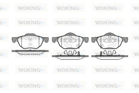 Передні тормозні (гальмівні) колодки woking P11683.02 на Хонда Аккорд 7