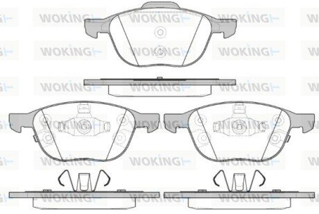 Передні тормозні (гальмівні) колодки woking P11823.12 на Форд Фокус 3