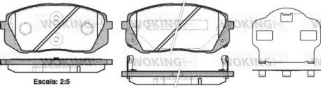 Передні тормозні (гальмівні) колодки woking P12023.02 на Hyundai Ix35