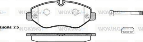 Передні тормозні (гальмівні) колодки woking P13453.00 на Мерседес Vito w447