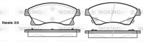 Передние тормозные колодки woking P15313.12 на Опель Астра j