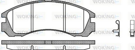 Передні тормозні (гальмівні) колодки woking P2543.32 на Митсубиси Лансер